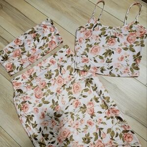 Y2K FLORAL PRINT DRESS SET